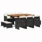 vidaXL 11-tlg. Garten-Essgruppe mit Kissen Schwarz Poly Rattan vidaXL 11-tlg. Garten-Essgruppe mit Kissen Schwarz Poly Rattan