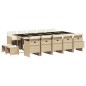 vidaXL 15-tlg. Garten-Essgruppe mit Kissen Beige Poly Rattan vidaXL 15-tlg. Garten-Essgruppe mit Kissen Beige Poly Rattan