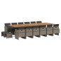 vidaXL 17-tlg. Garten-Essgruppe mit Kissen Grau Poly Rattan vidaXL 17-tlg. Garten-Essgruppe mit Kissen Grau Poly Rattan