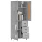 Highboard Betongrau 69,5x34x180 cm Holzwerkstoff Highboard Betongrau 69,5x34x180 cm Holzwerkstoff