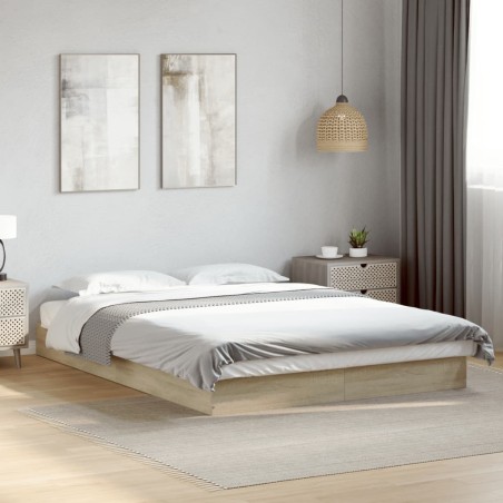 vidaXL Bettgestell ohne Matratze Sonoma-Eiche 120x190 cm Holzwerkstoff