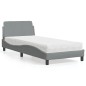 vidaXL Bett mit Matratze Hellgrau 80x200 cm Stoff vidaXL Bett mit Matratze Hellgrau 80x200 cm Stoff