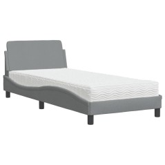 vidaXL Bett mit Matratze Hellgrau 80x200 cm Stoff