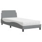 vidaXL Bett mit Matratze Hellgrau 80x200 cm Stoff vidaXL Bett mit Matratze Hellgrau 80x200 cm Stoff