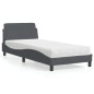 vidaXL Bett mit Matratze Dunkelgrau 80x200 cm Samt vidaXL Bett mit Matratze Dunkelgrau 80x200 cm Samt