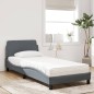 vidaXL Bett mit Matratze Dunkelgrau 80x200 cm Samt vidaXL Bett mit Matratze Dunkelgrau 80x200 cm Samt