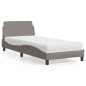 vidaXL Bett mit Matratze Taupe 90x190 cm Stoff vidaXL Bett mit Matratze Taupe 90x190 cm Stoff