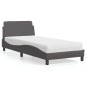 vidaXL Bett mit Matratze Grau 90x190 cm Kunstleder vidaXL Bett mit Matratze Grau 90x190 cm Kunstleder