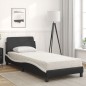 vidaXL Bett mit Matratze Schwarz und Weiß 90x190 cm Kunstleder vidaXL Bett mit Matratze Schwarz und Weiß 90x190 cm Kunstleder