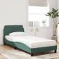 vidaXL Bett mit Matratze Dunkelgrün 90x200 cm Samt vidaXL Bett mit Matratze Dunkelgrün 90x200 cm Samt