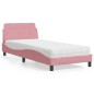 vidaXL Bett mit Matratze Rosa 90x200 cm Samt vidaXL Bett mit Matratze Rosa 90x200 cm Samt