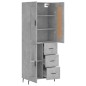 Highboard Betongrau 69,5x34x180 cm Holzwerkstoff Highboard Betongrau 69,5x34x180 cm Holzwerkstoff