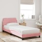 vidaXL Bett mit Matratze Rosa 90x200 cm Samt vidaXL Bett mit Matratze Rosa 90x200 cm Samt
