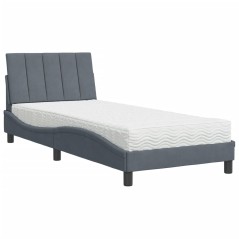 vidaXL Bett mit Matratze Dunkelgrau 80x200 cm Samt