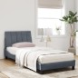 vidaXL Bett mit Matratze Dunkelgrau 90x200 cm Samt vidaXL Bett mit Matratze Dunkelgrau 90x200 cm Samt