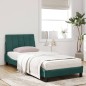vidaXL Bett mit Matratze Dunkelgrün 90x200 cm Samt vidaXL Bett mit Matratze Dunkelgrün 90x200 cm Samt