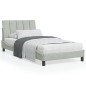 vidaXL Bett mit Matratze Hellgrau 100x200 cm Samt vidaXL Bett mit Matratze Hellgrau 100x200 cm Samt
