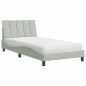 vidaXL Bett mit Matratze Hellgrau 100x200 cm Samt vidaXL Bett mit Matratze Hellgrau 100x200 cm Samt
