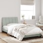 vidaXL Bett mit Matratze Hellgrau 100x200 cm Samt vidaXL Bett mit Matratze Hellgrau 100x200 cm Samt