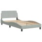 vidaXL Bett mit Matratze Hellgrau 100x200 cm Samt vidaXL Bett mit Matratze Hellgrau 100x200 cm Samt
