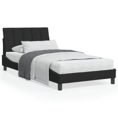 vidaXL Bett mit Matratze Schwarz 100x200 cm Samt