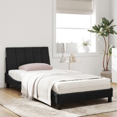 vidaXL Bett mit Matratze Schwarz 100x200 cm Samt