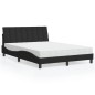 vidaXL Bett mit Matratze Schwarz 140x190 cm Samt vidaXL Bett mit Matratze Schwarz 140x190 cm Samt