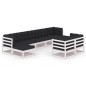 vidaXL 9-tlg. Garten-Lounge-Set mit Kissen Weiß Massivholz Kiefer vidaXL 9-tlg. Garten-Lounge-Set mit Kissen Weiß Massivholz Kiefer