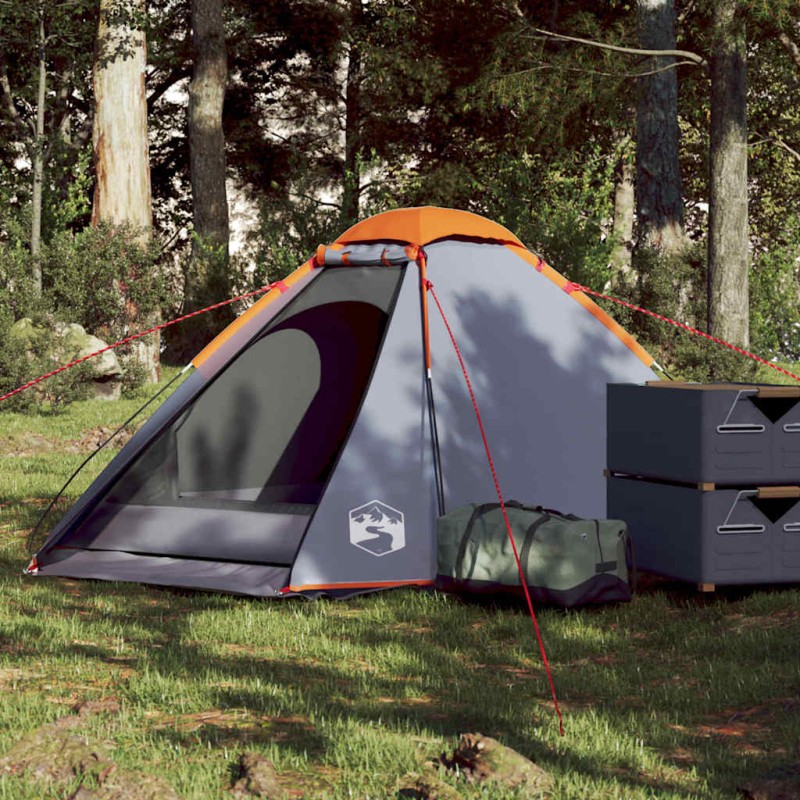 vidaXL Kuppel-Campingzelt 2 Personen Grau und Orange Wasserdicht vidaXL Kuppel-Campingzelt 2 Personen Grau und Orange Wasserdicht