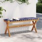 vidaXL Gartenbank Dunkelblau Massivholz Akazie und Stoff vidaXL Gartenbank Dunkelblau Massivholz Akazie und Stoff