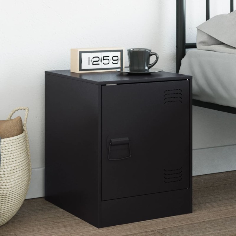 vidaXL Nachttisch Schwarz 34,5x39x44 cm Stahl vidaXL Nachttisch Schwarz 34,5x39x44 cm Stahl