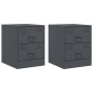 vidaXL Nachttische 2 Stk. Anthrazit 34,5x39x44 cm Stahl vidaXL Nachttische 2 Stk. Anthrazit 34,5x39x44 cm Stahl