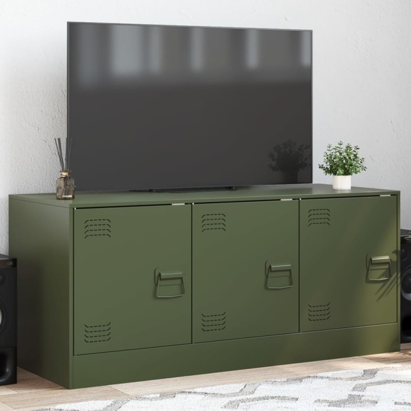 vidaXL TV-Schrank Olivgrün 99x39x44 cm Stahl vidaXL TV-Schrank Olivgrün 99x39x44 cm Stahl