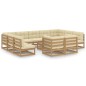 12-tlg. Garten-Lounge-Set Kissen Honigbraun Kiefer Massivholz