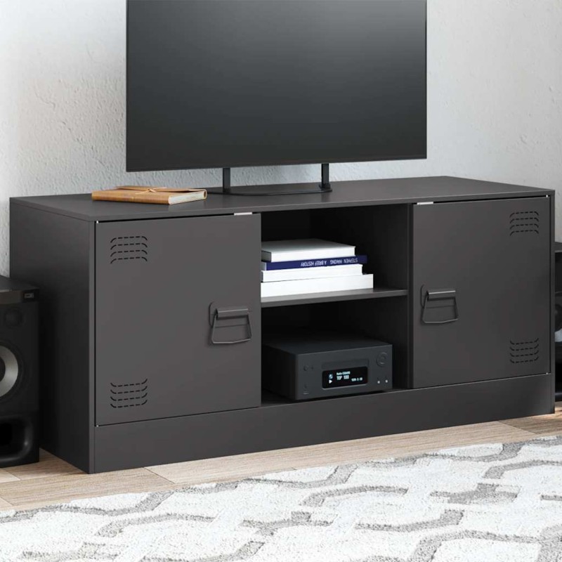 vidaXL TV-Schrank Schwarz 99x39x44 cm Stahl vidaXL TV-Schrank Schwarz 99x39x44 cm Stahl