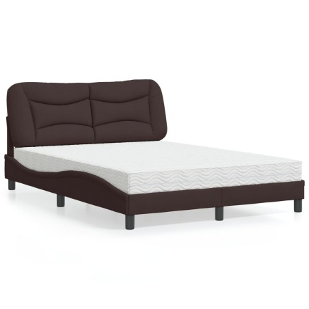 vidaXL Bett mit Matratze Dunkelbraun 120x200 cm Stoff