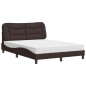 vidaXL Bett mit Matratze Dunkelbraun 120x200 cm Stoff vidaXL Bett mit Matratze Dunkelbraun 120x200 cm Stoff