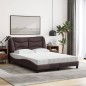 vidaXL Bett mit Matratze Dunkelbraun 140x200 cm Stoff vidaXL Bett mit Matratze Dunkelbraun 140x200 cm Stoff