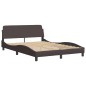 vidaXL Bett mit Matratze Dunkelbraun 140x200 cm Stoff vidaXL Bett mit Matratze Dunkelbraun 140x200 cm Stoff