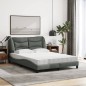 vidaXL Bett mit Matratze Dunkelgrau 140x200 cm Stoff vidaXL Bett mit Matratze Dunkelgrau 140x200 cm Stoff