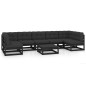 vidaXL 8-tlg. Garten-Lounge-Set mit Kissen Schwarz Massivholz Kiefer vidaXL 8-tlg. Garten-Lounge-Set mit Kissen Schwarz Massivholz Kiefer
