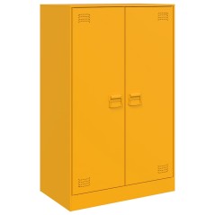 vidaXL Sideboard Senfgelb 67x39x107 cm Stahl