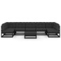 vidaXL 8-tlg. Garten-Lounge-Set mit Kissen Schwarz Massivholz Kiefer vidaXL 8-tlg. Garten-Lounge-Set mit Kissen Schwarz Massivholz Kiefer