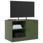 vidaXL TV-Schränke 2 Stk. Olivgrün 67x39x44 cm Stahl vidaXL TV-Schränke 2 Stk. Olivgrün 67x39x44 cm Stahl