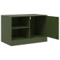 vidaXL TV-Schränke 2 Stk. Olivgrün 67x39x44 cm Stahl vidaXL TV-Schränke 2 Stk. Olivgrün 67x39x44 cm Stahl