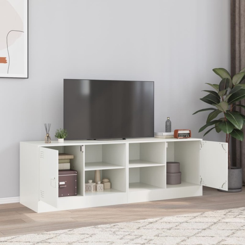 vidaXL TV-Schränke 2 Stk. Weiß 67x39x44 cm Stahl vidaXL TV-Schränke 2 Stk. Weiß 67x39x44 cm Stahl