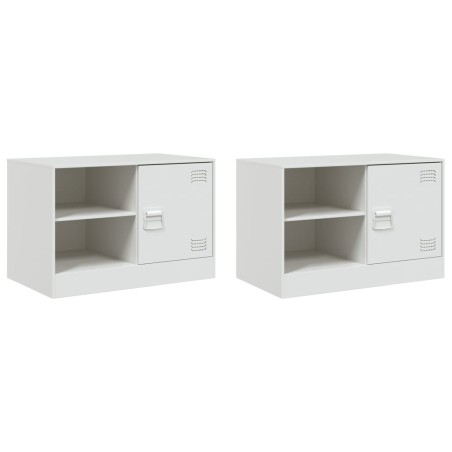 vidaXL TV-Schränke 2 Stk. Weiß 67x39x44 cm Stahl