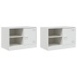 vidaXL TV-Schränke 2 Stk. Weiß 67x39x44 cm Stahl vidaXL TV-Schränke 2 Stk. Weiß 67x39x44 cm Stahl