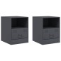 vidaXL Nachttische 2 Stk. Anthrazit 34,5x39x44 cm Stahl vidaXL Nachttische 2 Stk. Anthrazit 34,5x39x44 cm Stahl