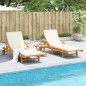 vidaXL Sonnenliegen 2 Stk. mit Tisch Massivholz Akazie vidaXL Sonnenliegen 2 Stk. mit Tisch Massivholz Akazie
